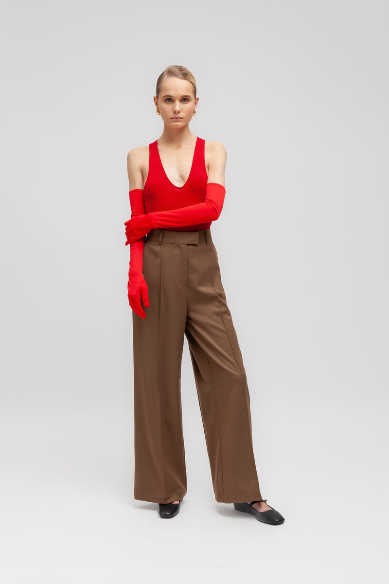 Weili Zheng Pantalone Wide Leg In Gabardina