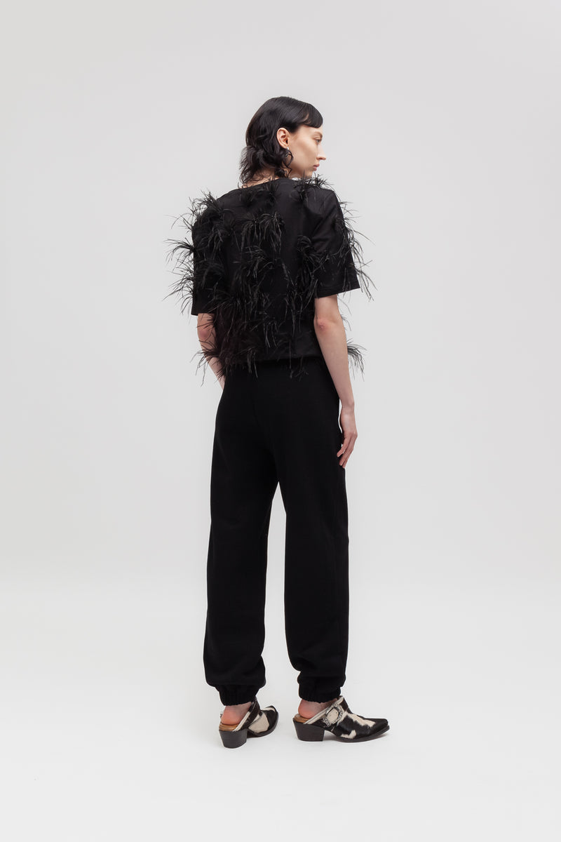 Weili Zheng T-shirt Con Piume