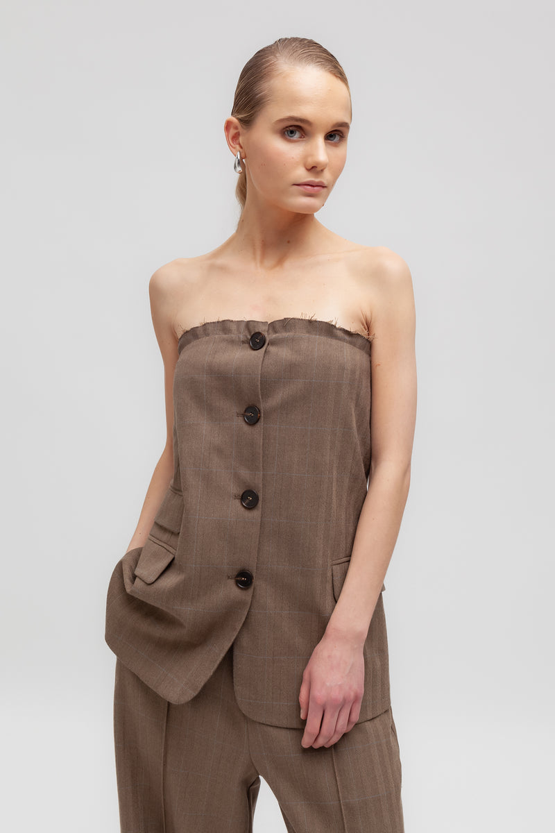 Weili Zheng Top Bustier Spigato