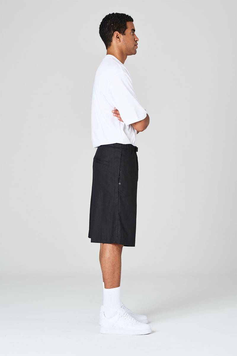 White Sand Bermuda Modello Basket In Misto Cotone-lino