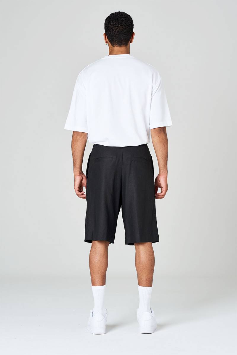 White Sand Bermuda Modello Basket In Misto Cotone-lino