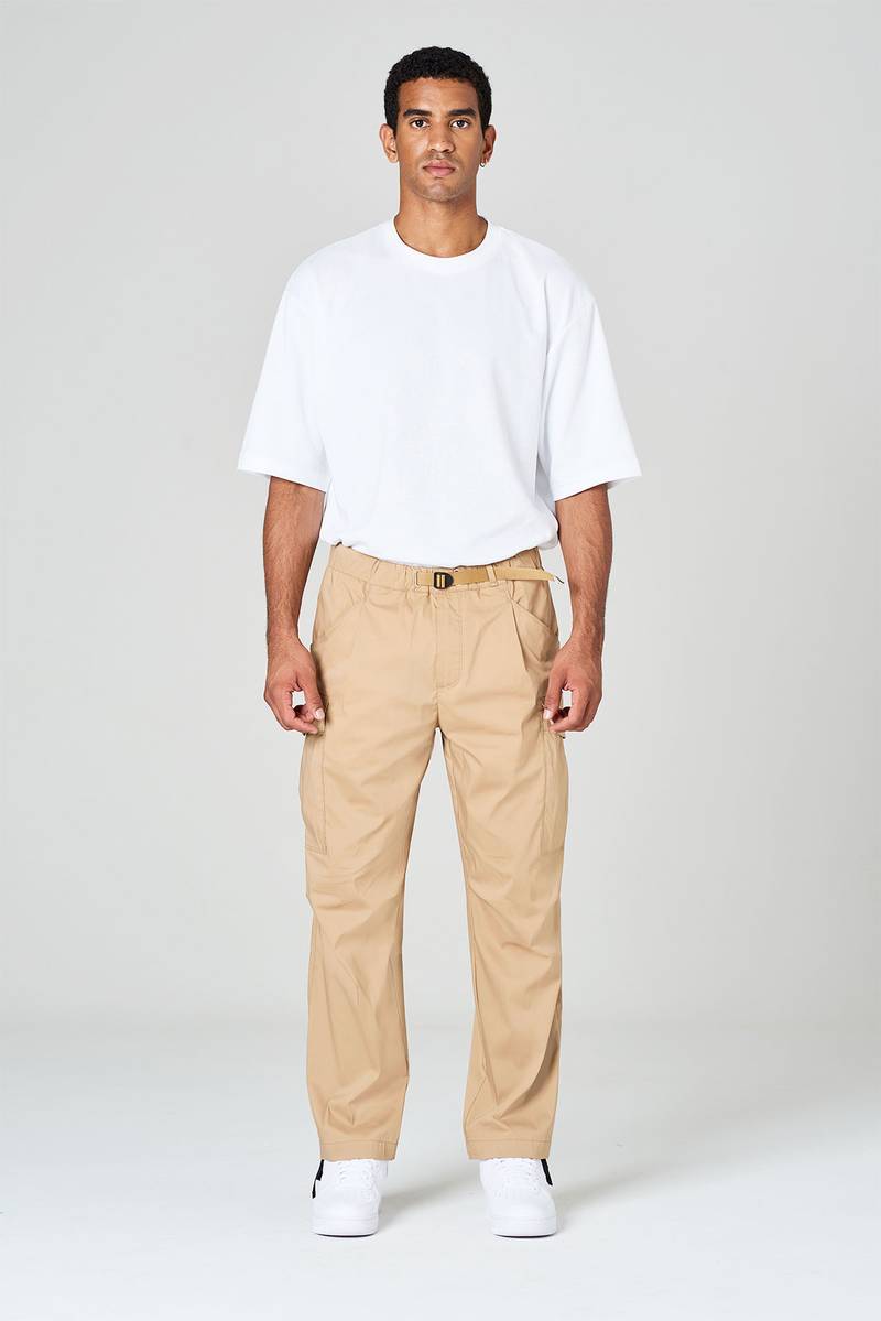 White Sand Cargo Gamba Dritta Con Elastico In Vita E Fettuccia Regolabile