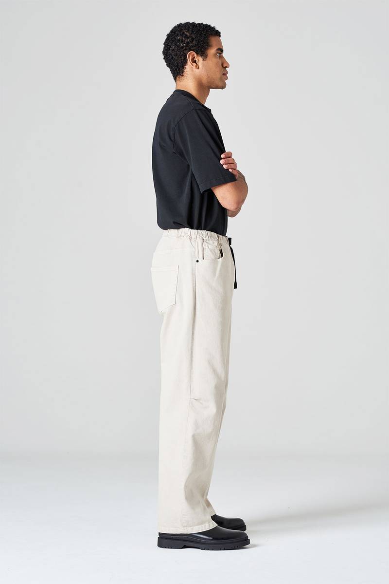 White Sand Pantalone Cinque Tasche In Bull Denim Di Cotone