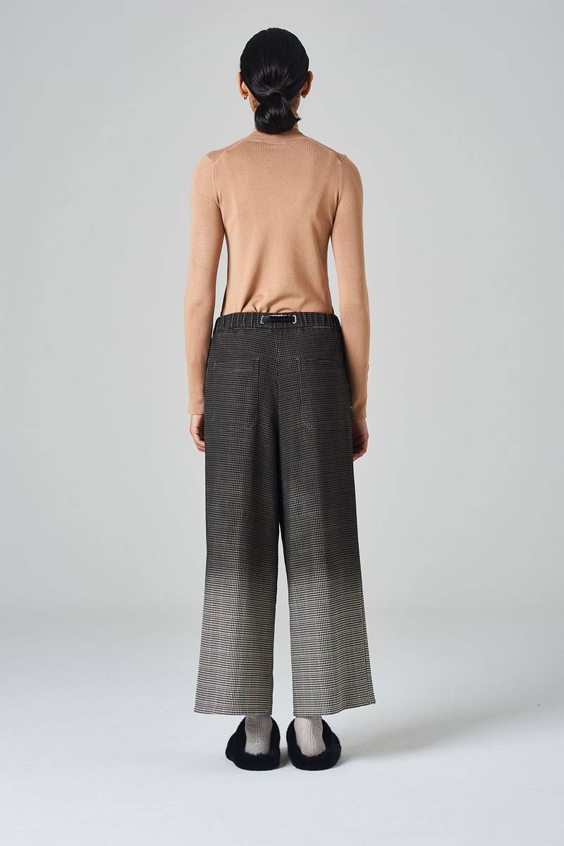 White Sand Pantalone Crop Gamba Ampia Con Elastico In Vita E Cinturino Regolabile