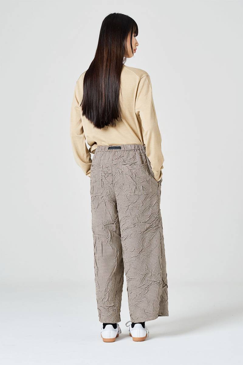 White Sand Pantalone Cropped Fantasia Pied De Poule