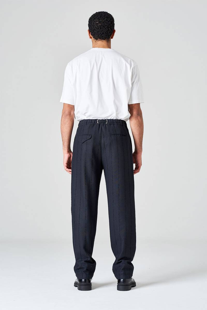 White Sand Pantalone Gamba Dritta Con Pinces In Flanella Gessata