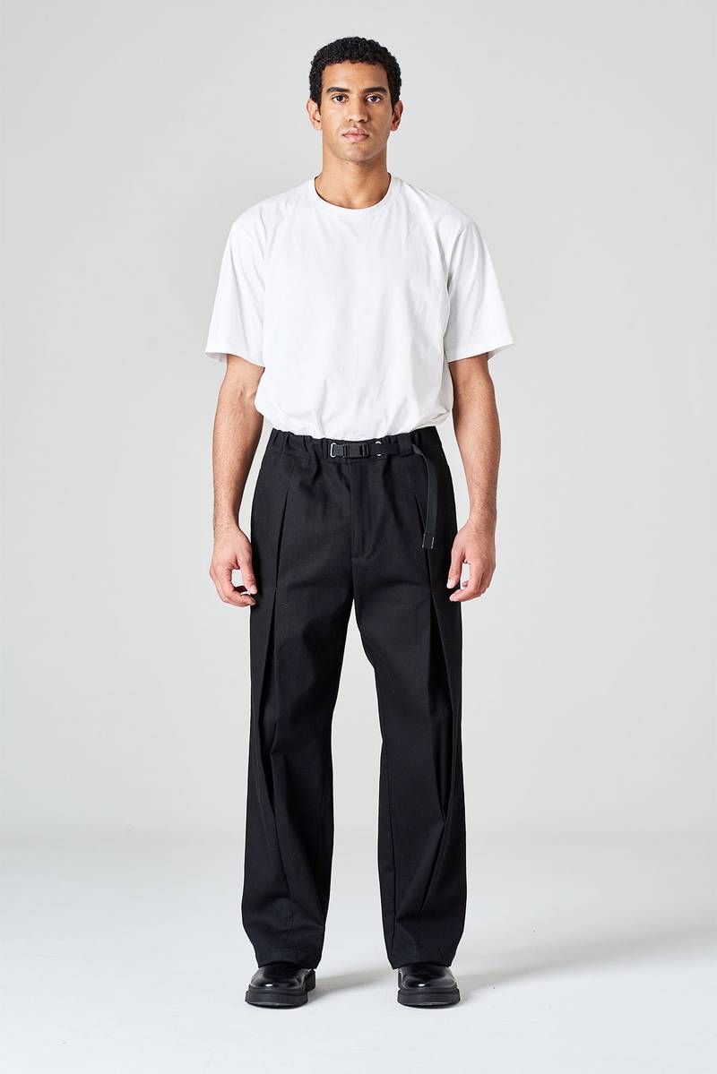 White sand Pantalone gamba larga con pinces centrale