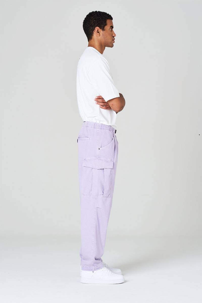 White Sand Pantaloni Cargo Con Gamba Dritta In Bull Denim Di Cotone