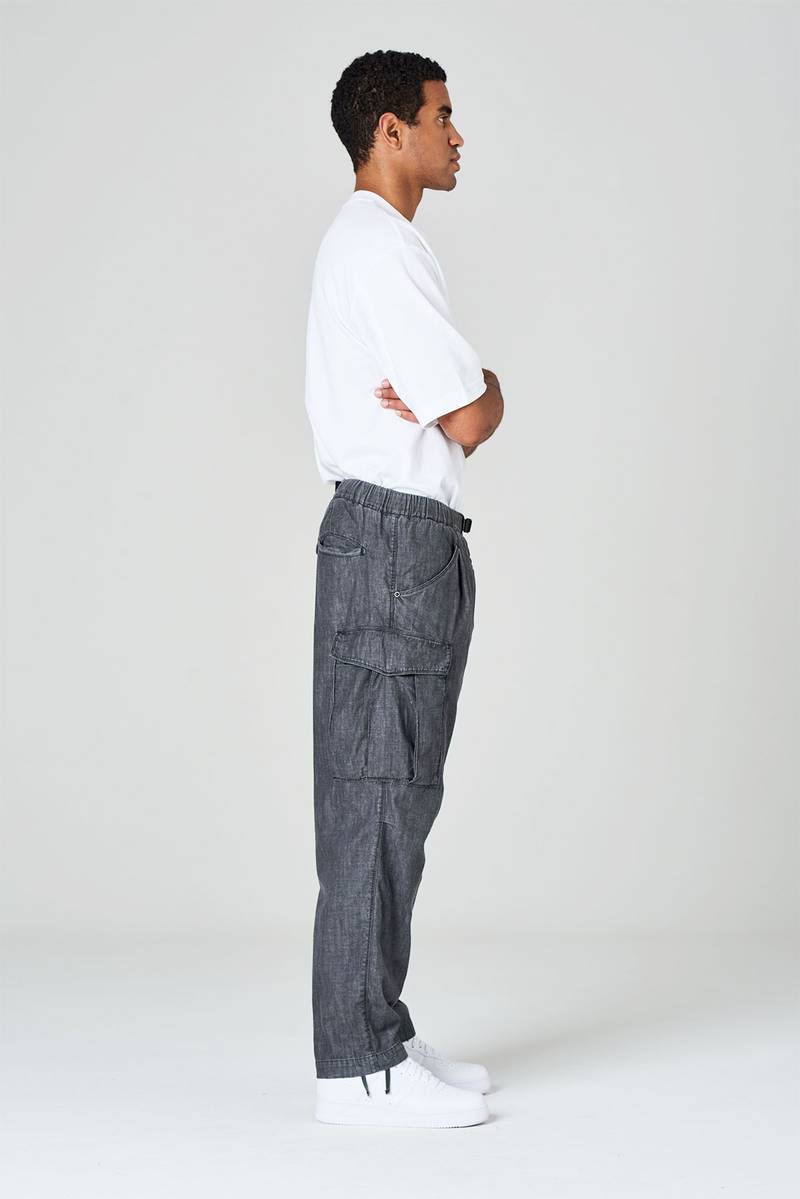 White Sand Pantaloni Cargo Con Gamba Dritta In Denim Di Cotone
