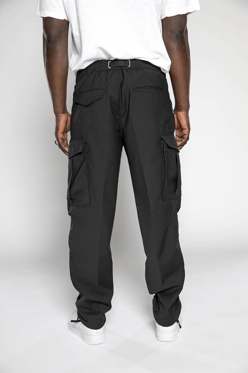 White Sand Pantaloni Cargo Con Gamba Dritta In Misto Lana