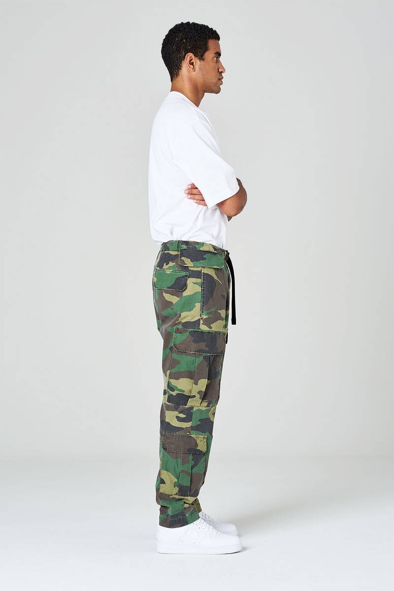 White Sand Pantaloni Cargo Con Gamba Dritta In Ripstop Di Cotone Stampato