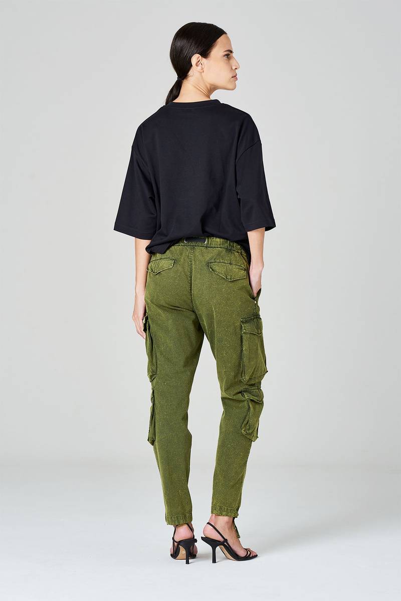 White Sand Pantaloni Cargo In Cotone Ripstop Doppia Tintura