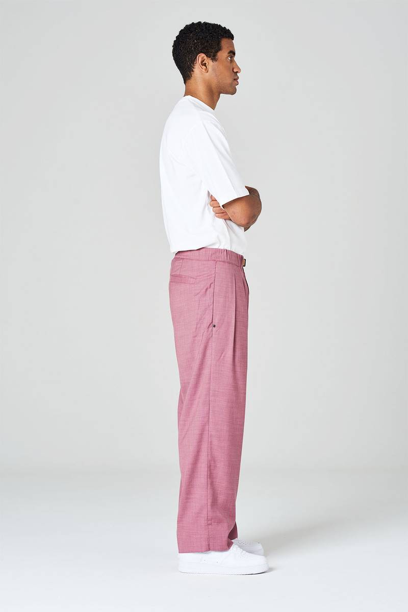 White Sand Pantaloni Gamba Ampia Con Pinces In Tessuto Effetto Lana