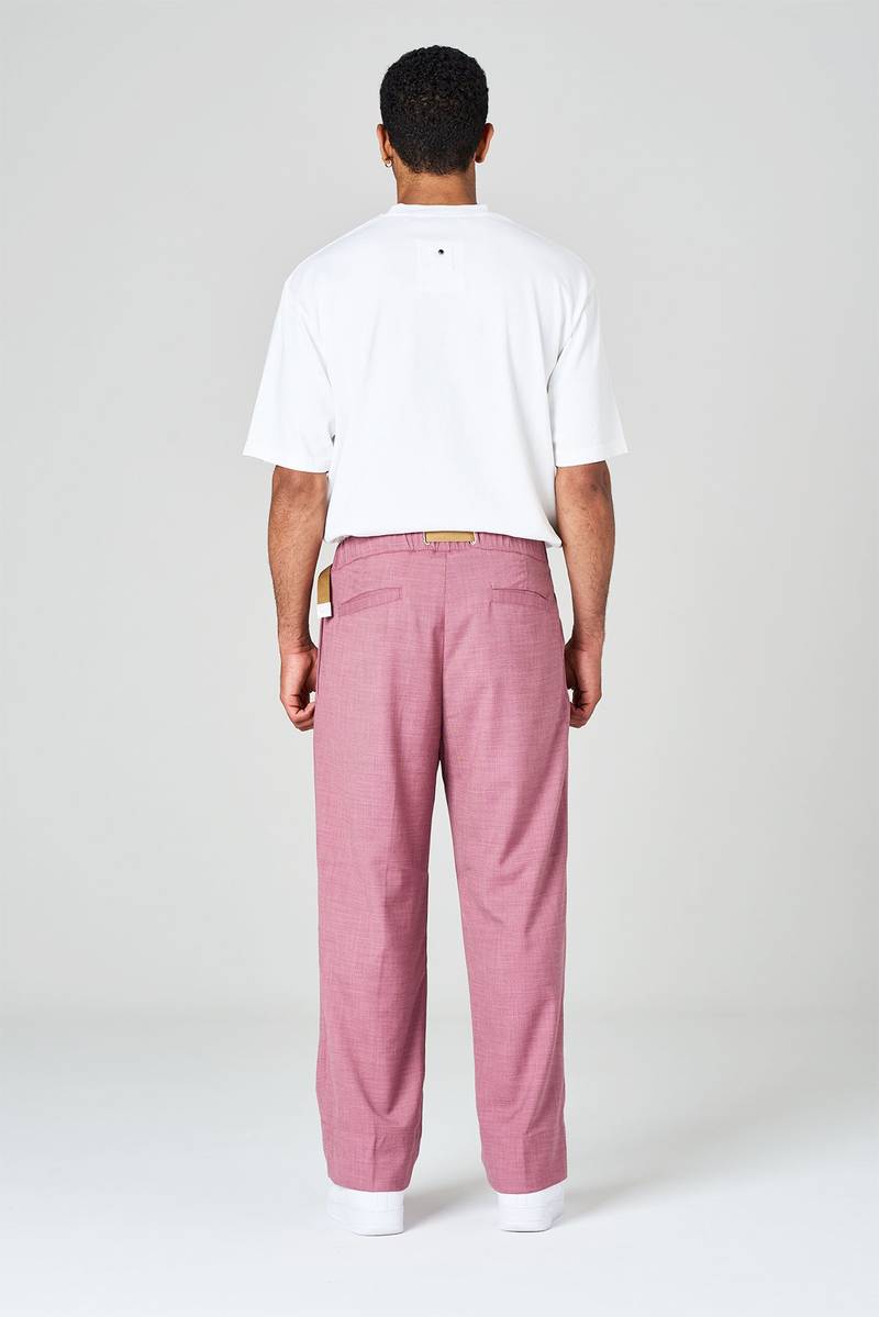 White Sand Pantaloni Gamba Ampia Con Pinces In Tessuto Effetto Lana