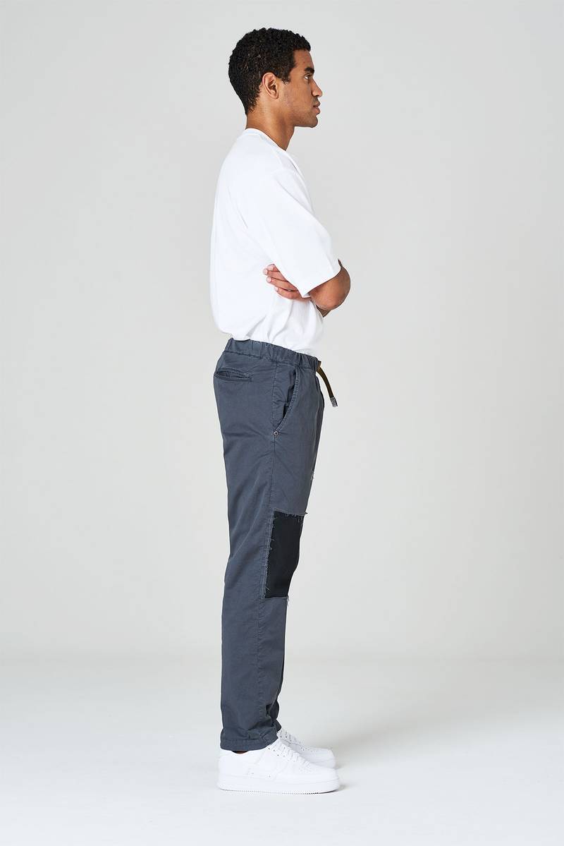 White Sand Pantaloni In Gabardina Di Cotone Con Toppe