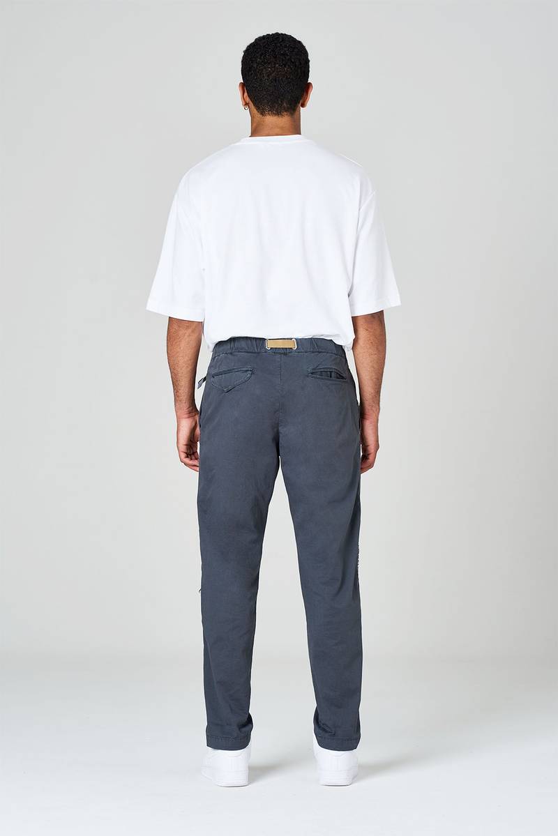 White Sand Pantaloni In Gabardina Di Cotone Con Toppe