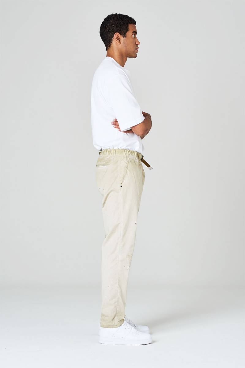 White Sand Pantaloni In Gabardina Di Cotone Effetto Slavato