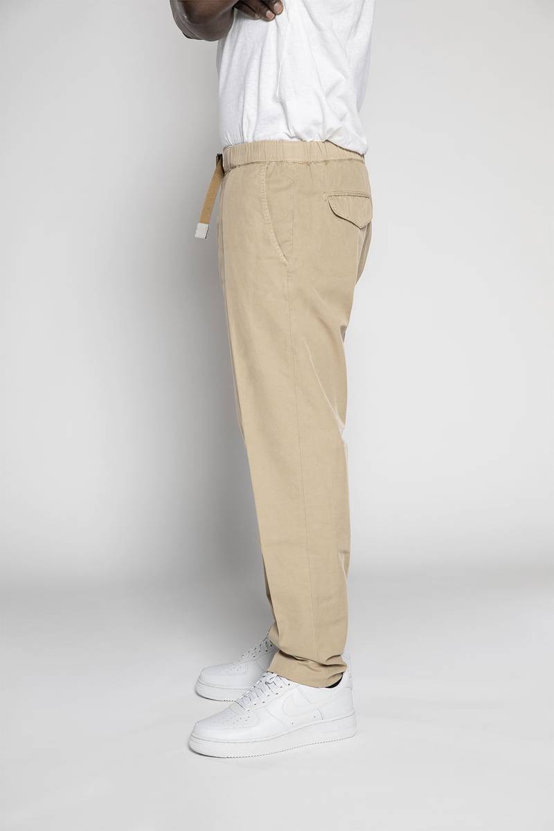 White Sand Pantaloni In Gabardina Misto Cotone-lino