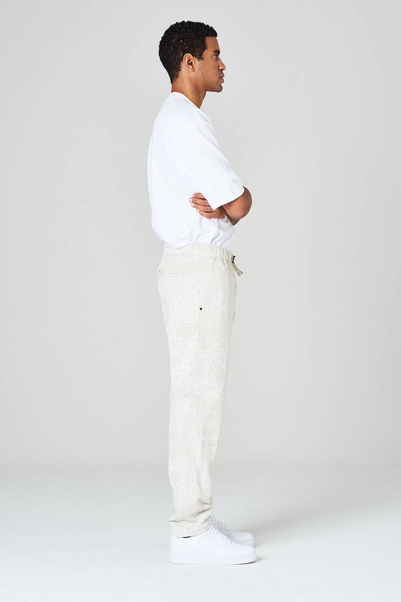 White Sand Pantaloni In Tela Misto Cotone-lino Stampa Bandana