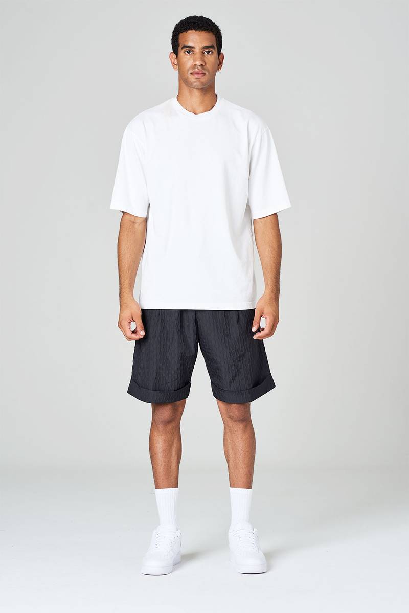 White sand T-shirt girocollo in jersey di cotone tinto in capo