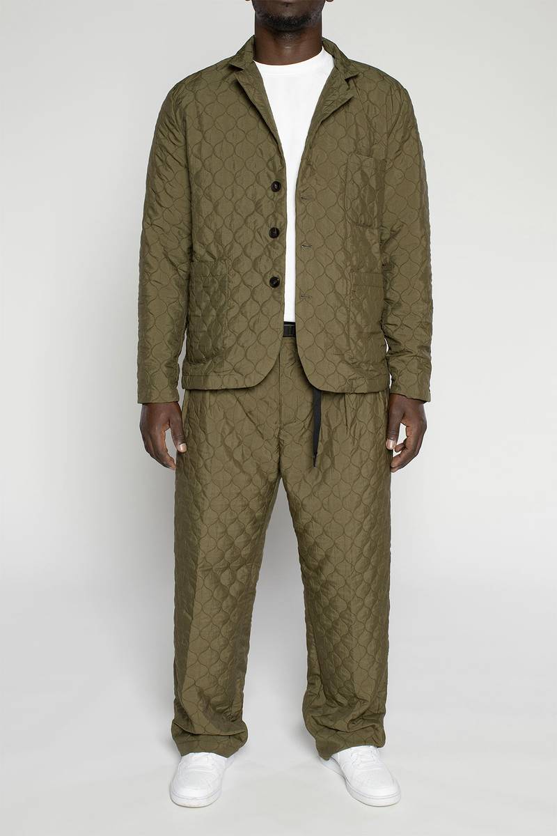 White sand Blazer in tessuto trapuntato