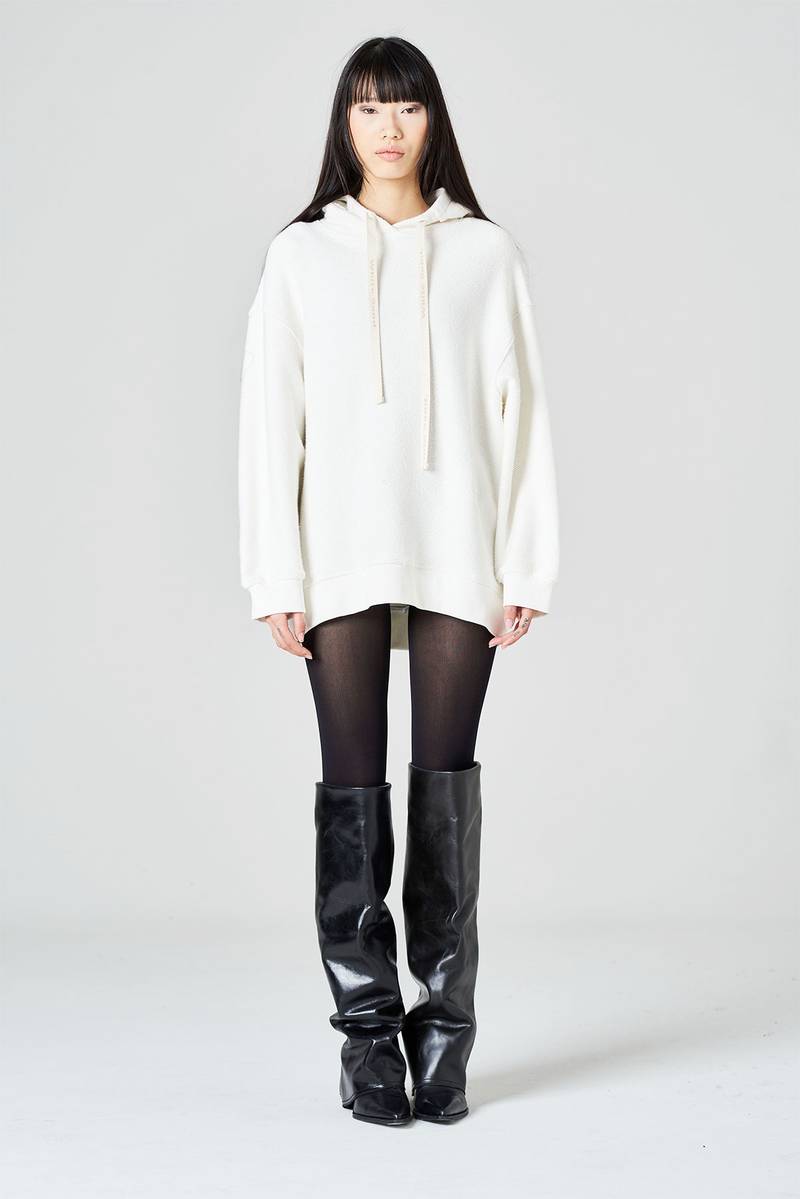 White Sand Felpa Con Cappuccio In Jersey