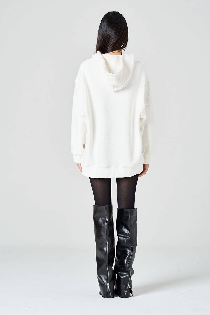 White Sand Felpa Con Cappuccio In Jersey