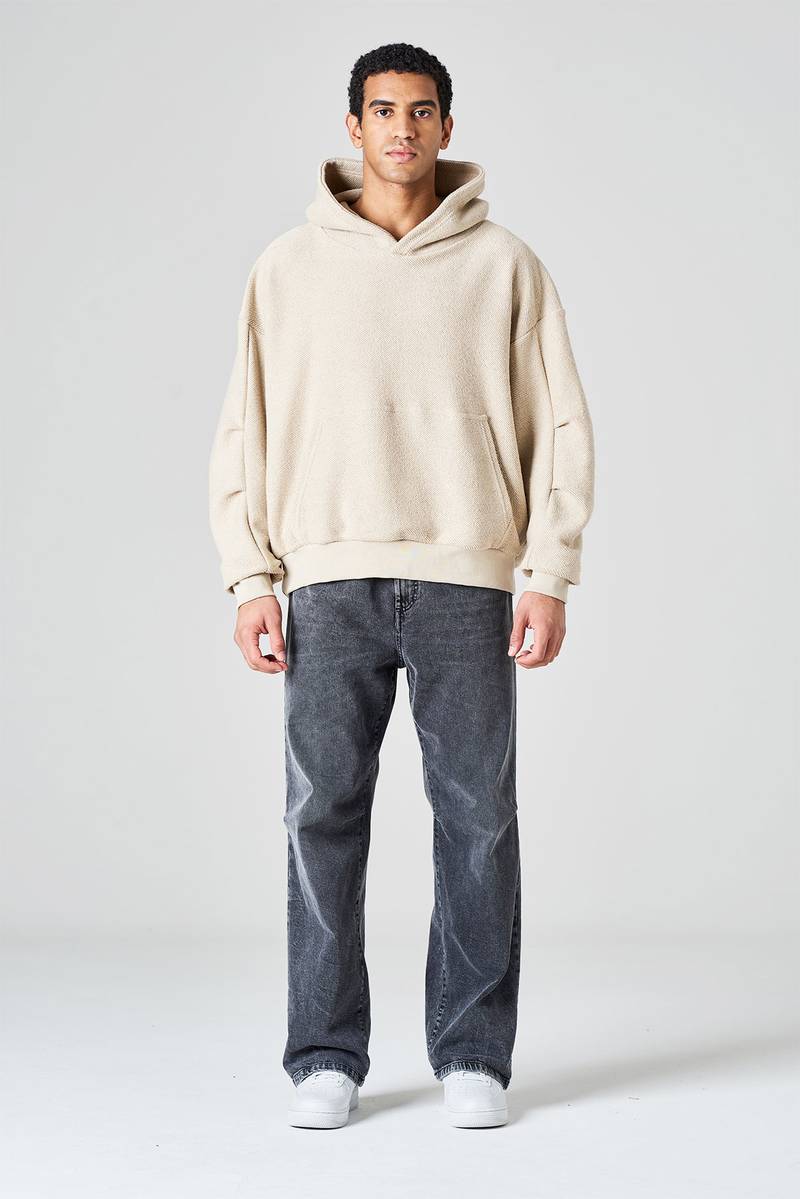 White sand Felpa con capuccio in jersey di cotone