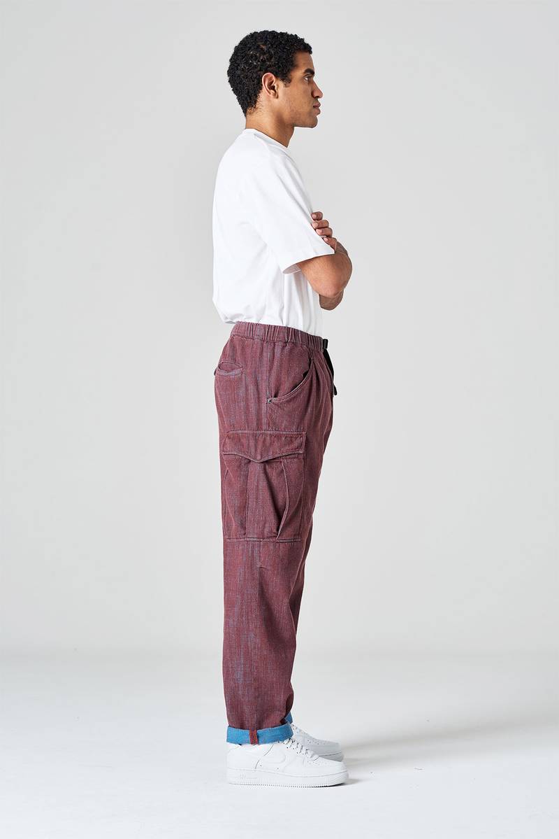 White Sand Pantalone Cargo In Bull Denim Bi-color