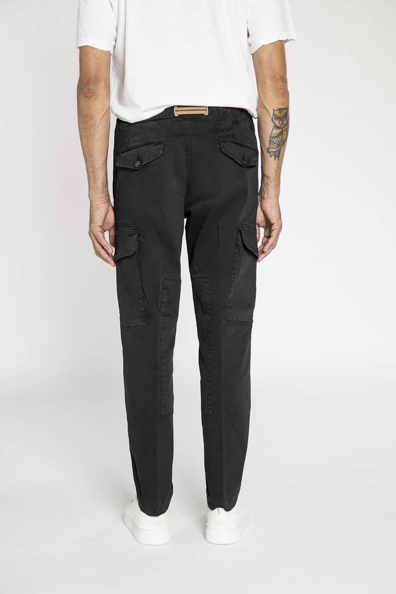 White Sand Pantalone Cargo In Cotone Stretch