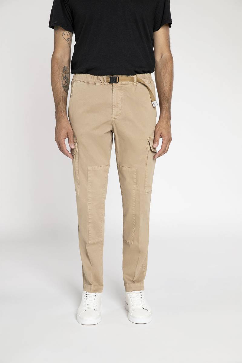 White Sand Pantalone Cargo In Cotone Stretch