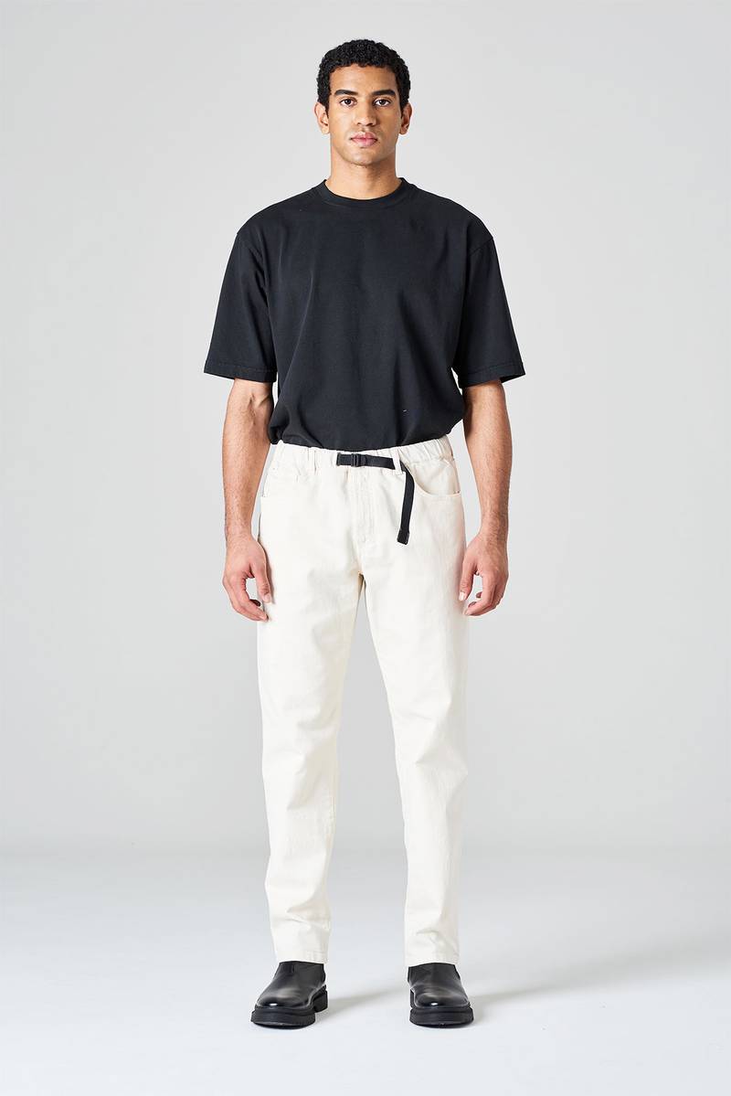 White sand Pantalone cinque tasche in bull denim