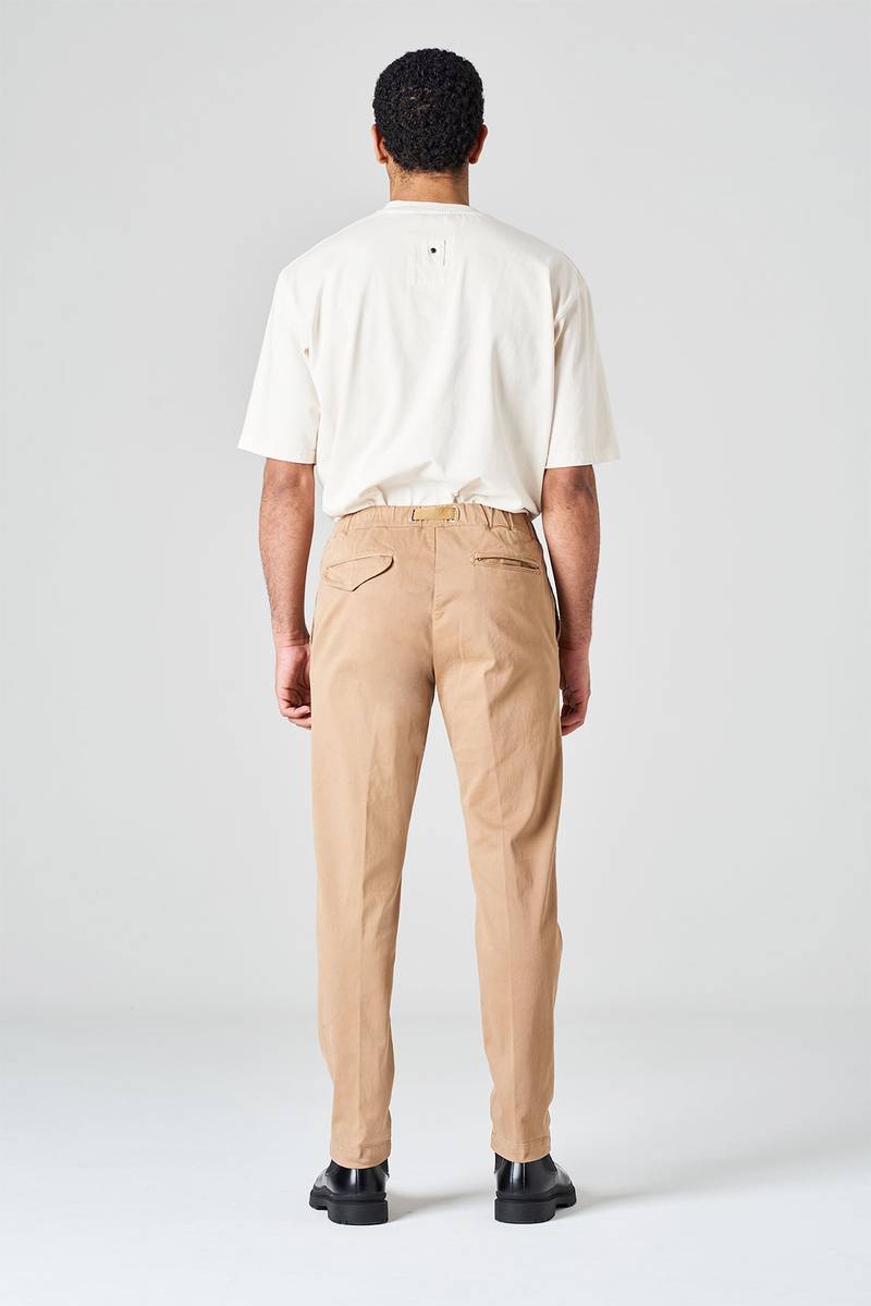 White Sand Pantalone In Gabardina