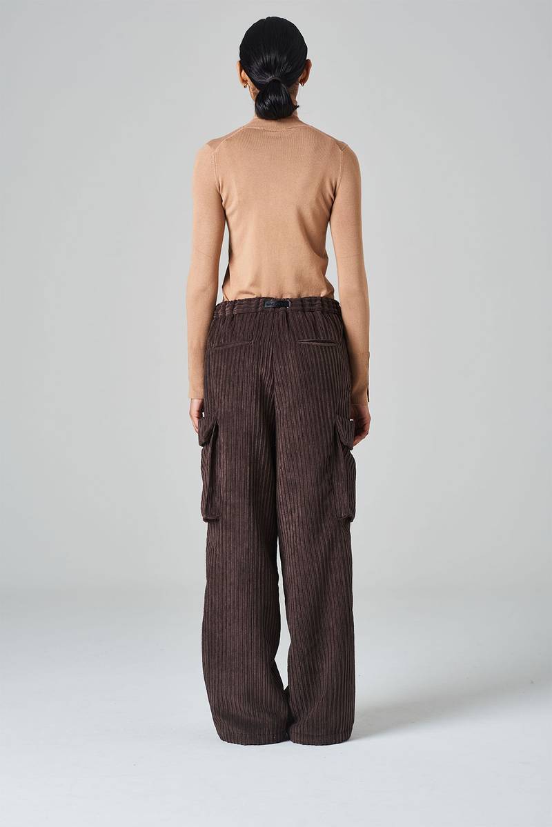 White Sand Pantalone Tasconato In Velluto A Coste