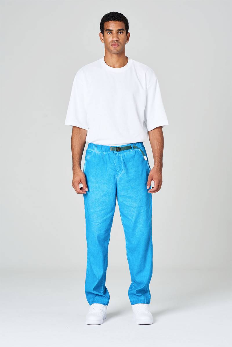 White sand Pantaloni in cotone lino elasticizzato