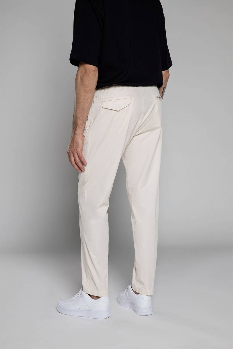 White Sand Pantaloni In Gabardina Di Cotone