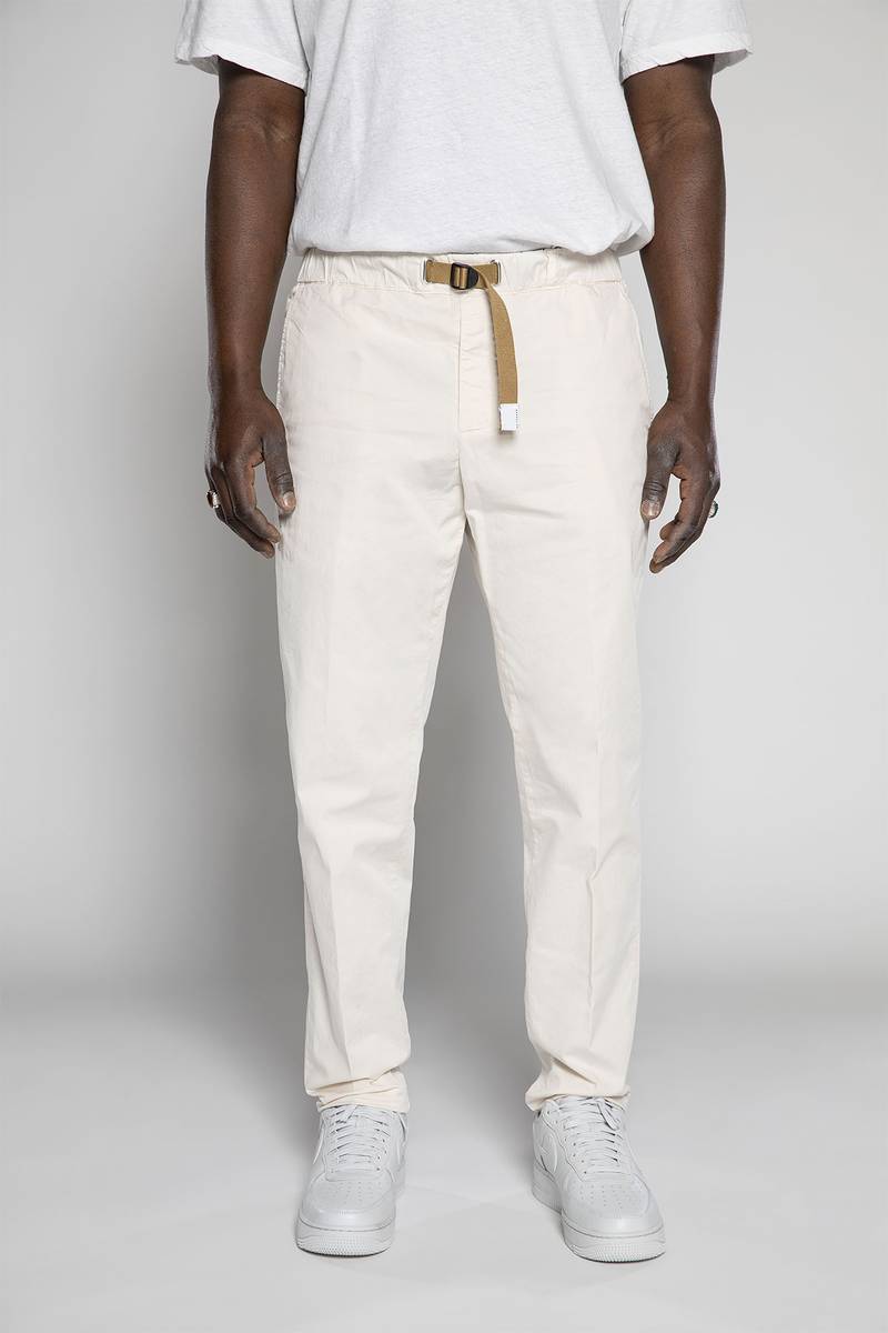 White Sand Pantaloni In Gabardina Di Cotone