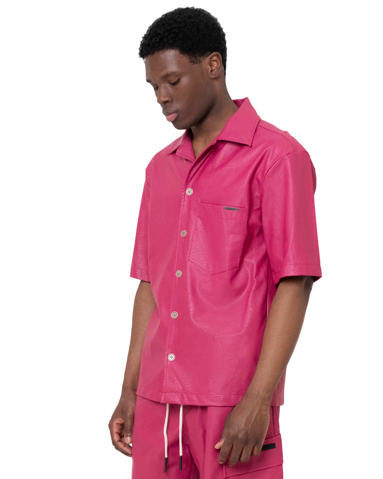 Why Not Brand Camicia Manica Corta Con Bottoni In Ecopelle Taschino Lato Cuore