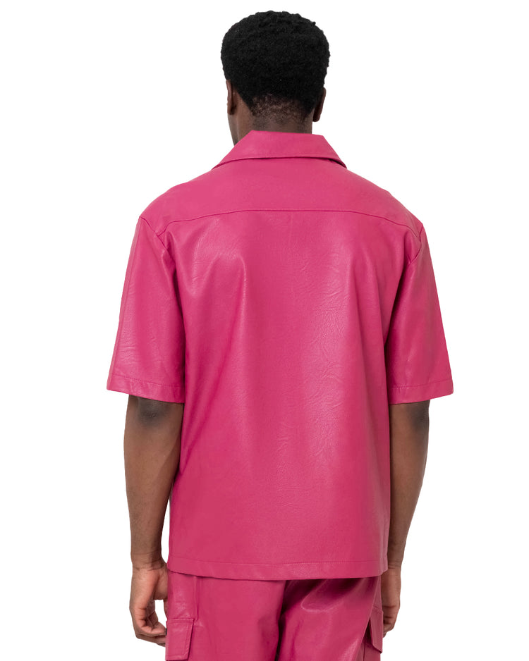 Why Not Brand Camicia Manica Corta Con Bottoni In Ecopelle Taschino Lato Cuore