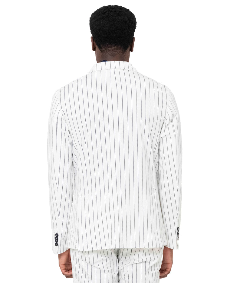 Why Not Brand Giacca Doppiopetto Gessato Tasche A Scomparsa