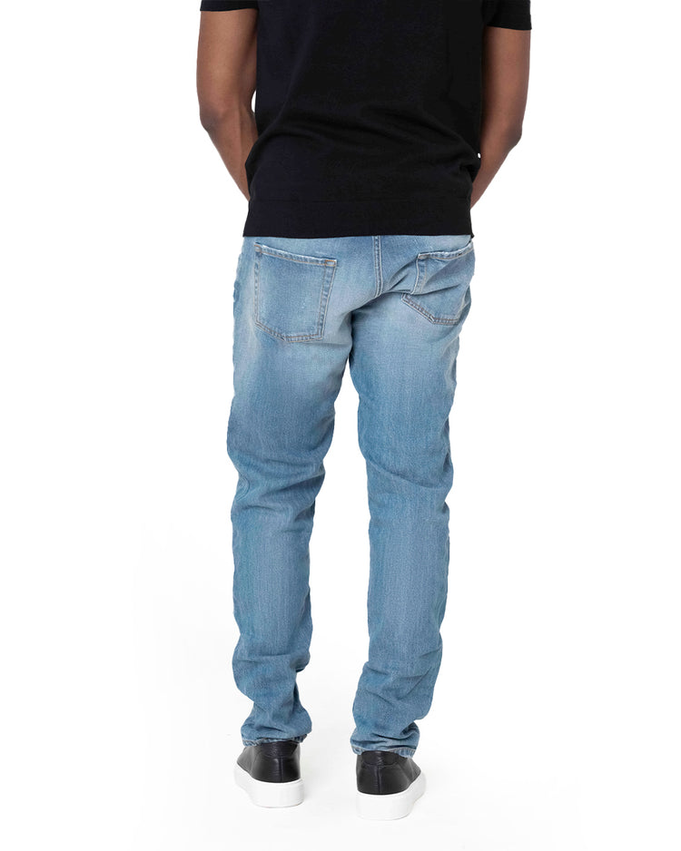 Why Not Brand Jeans Lavaggio Chiaro Con Sarciture Ricavate A Mano