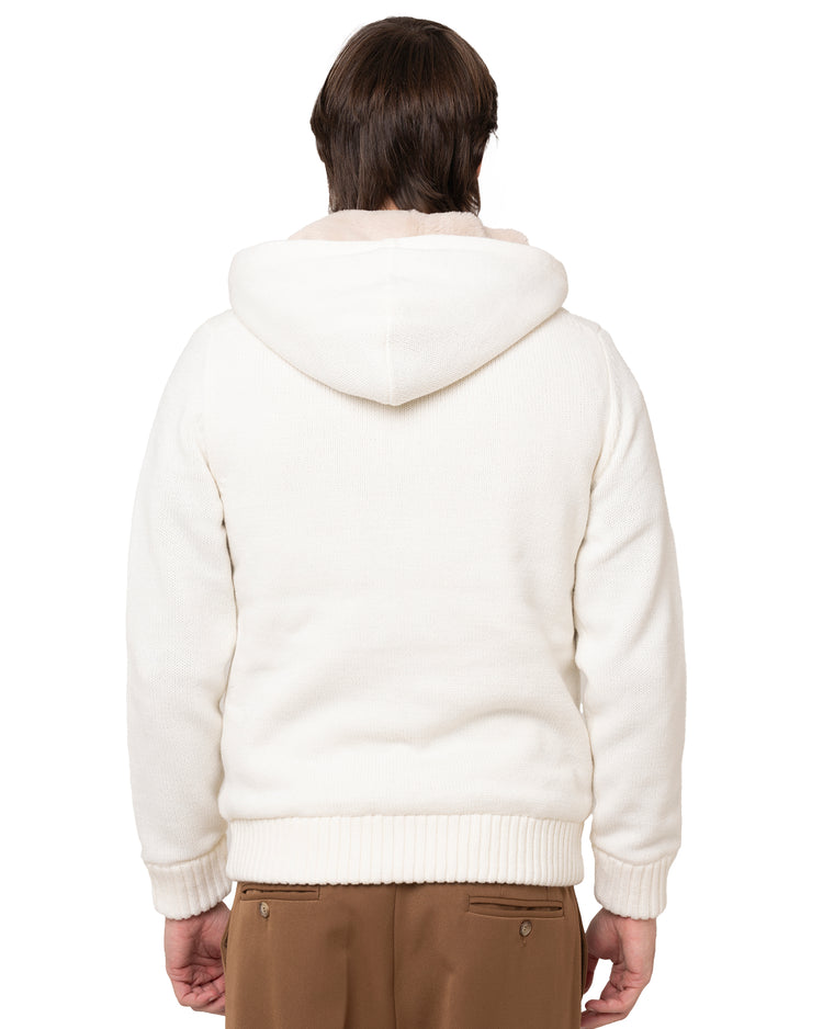 Why Not Brand Maglione Con Cappuccio Zip Ed Interni In Pelliccia