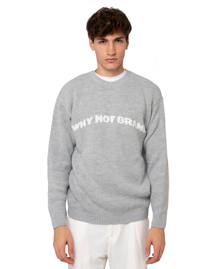 Why Not Brand Maglione Girocollo In Mohair Con Logo