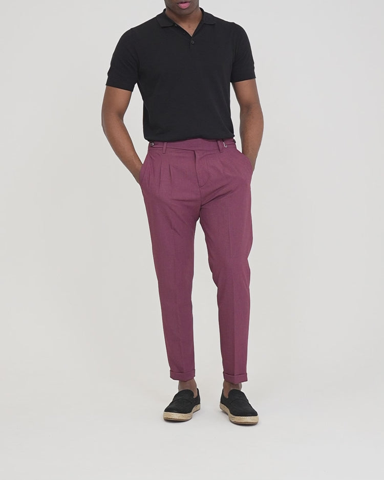 Why Not Brand Pantalone Pinces E Abbottonatura Laterale