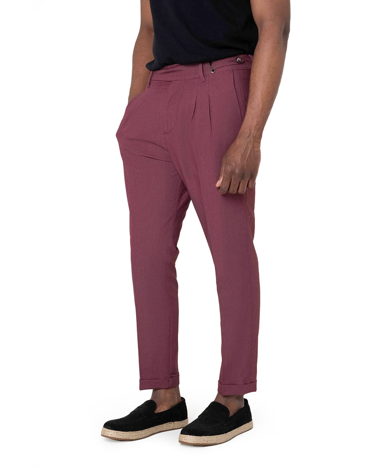 Why Not Brand Pantalone Pinces E Abbottonatura Laterale