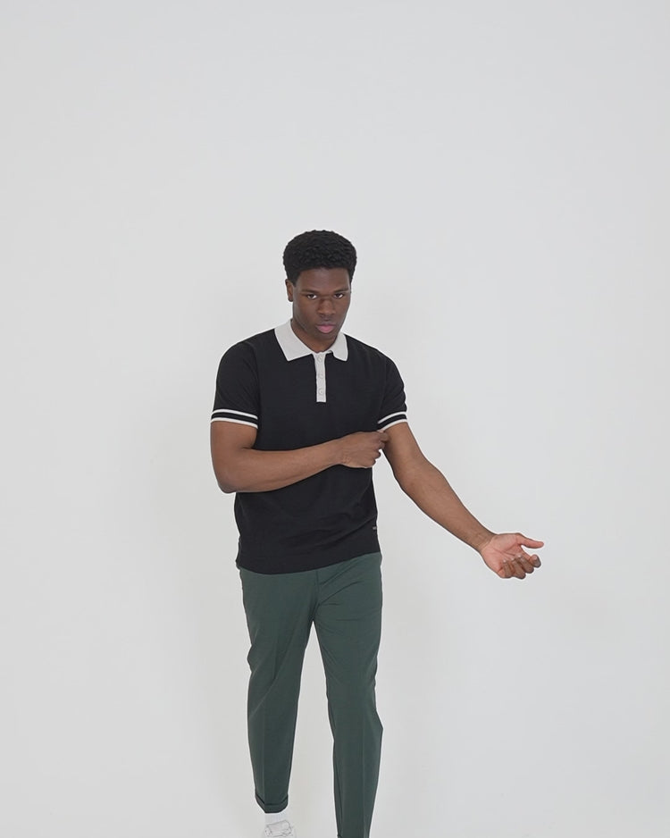 Why Not Brand Polo Tre Bottoni Con Collo E Polsino Manica A Contrasto