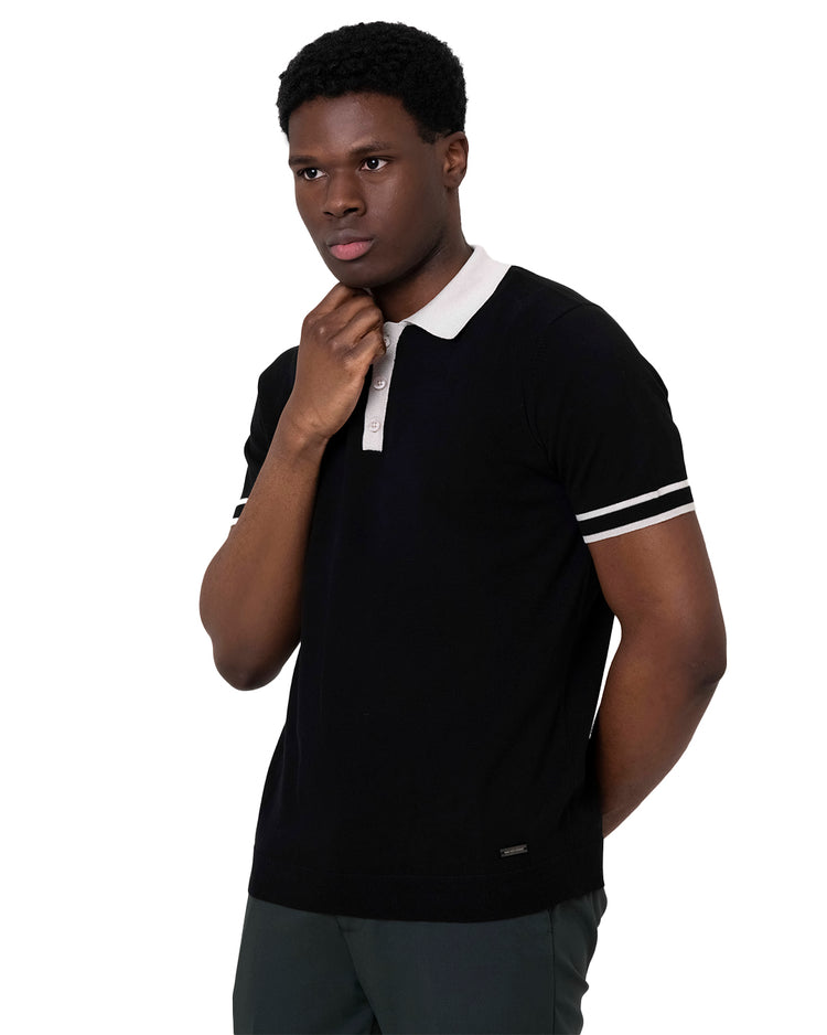 Why Not Brand Polo Tre Bottoni Con Collo E Polsino Manica A Contrasto