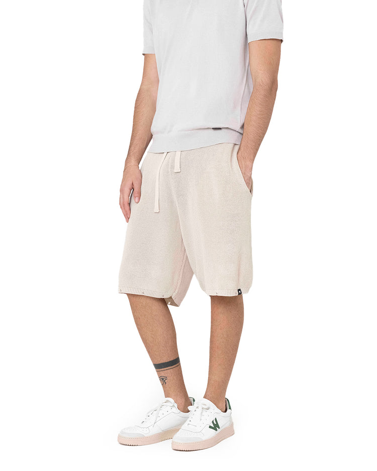 Why Not Brand Short In Maglia A Costine Con Laccio Tinta Su Tinta