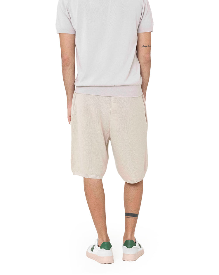 Why Not Brand Short In Maglia A Costine Con Laccio Tinta Su Tinta