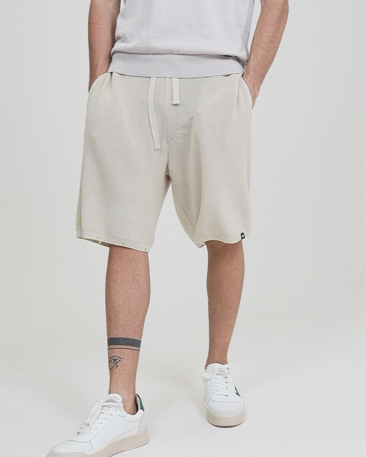 Why not brand Short in Maglia a Costine con Laccio Tinta su Tinta